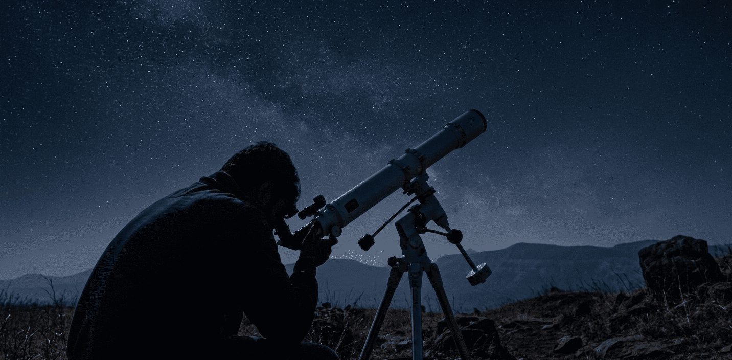 Telescope used for stargazing to observe celestial objects near Mumbai